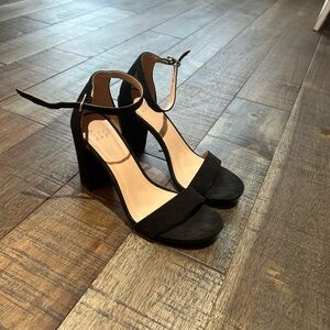 Elegant Black Ankle Strap Heels